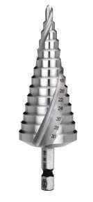 Foret étagé HSS queue hexagonale 1/4&quot; 14 étages diamètre: 4 à 30mm BLUE MASTER AV41BM4B