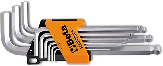 Jeu de 9 clés mâles 6 pans coudées à tête sphérique BETA 96BPC/SC9