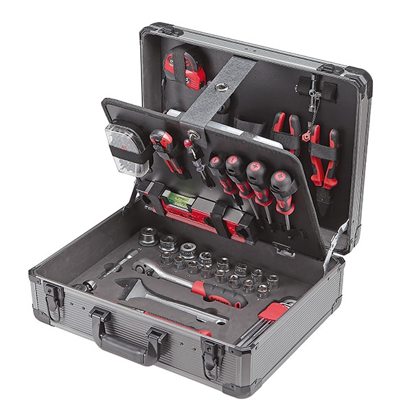 Valise comprenant 85 outils pour la maintenance générale • Panneau porte-outils amovible, module mousse DOGHER 051-520