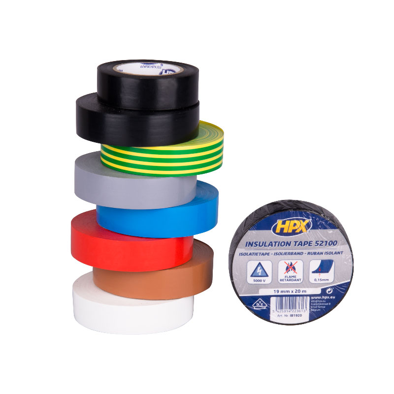 Ruban isolant PVC VDE - assortiment 19mm x 20m - lot de 10 HPX IC1920