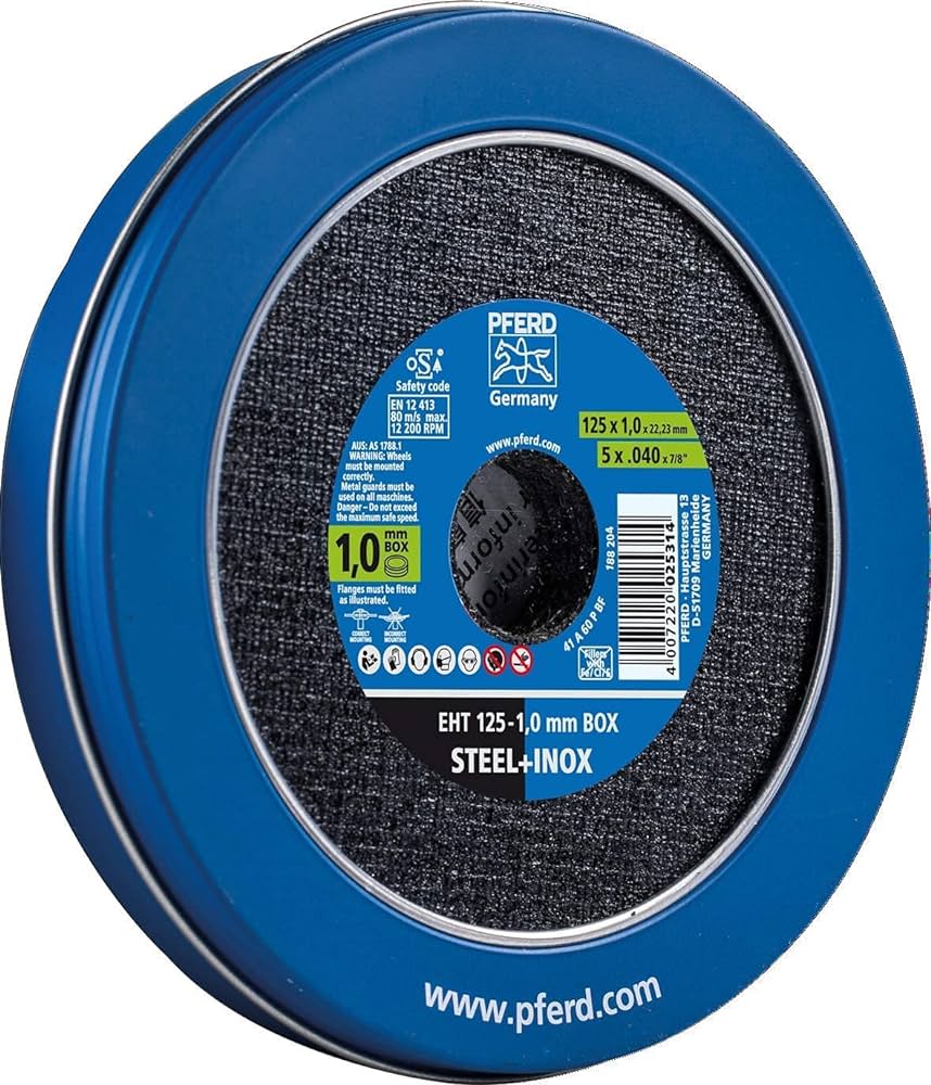 Disque à tronçonner PFERD EHT 125-1,0  START STEELOX Ac/Inox (boîte de 10pcs)