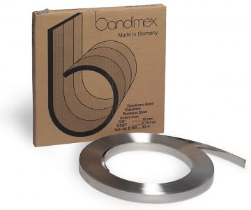 Rouleau de bande INOX RVS 1/2&quot; largeur=12,7mm BANDIMEX C204 - Longueur=30,5M