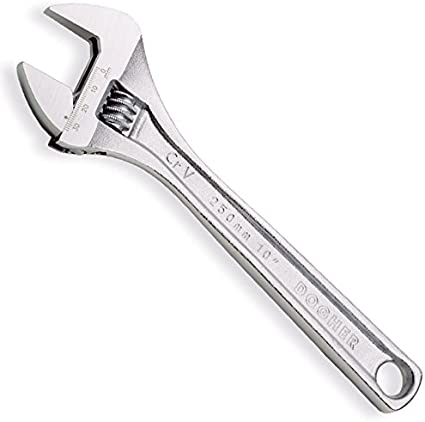Clé à molette à ouverture graduée, chromée Lg:150mm ouverture 24mm DOGHER 493-150