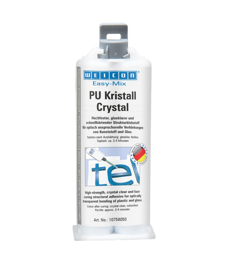 Colle polyuréthane à deux composants WEICON Easy-Mix PU Cristal 50ml - 10758050