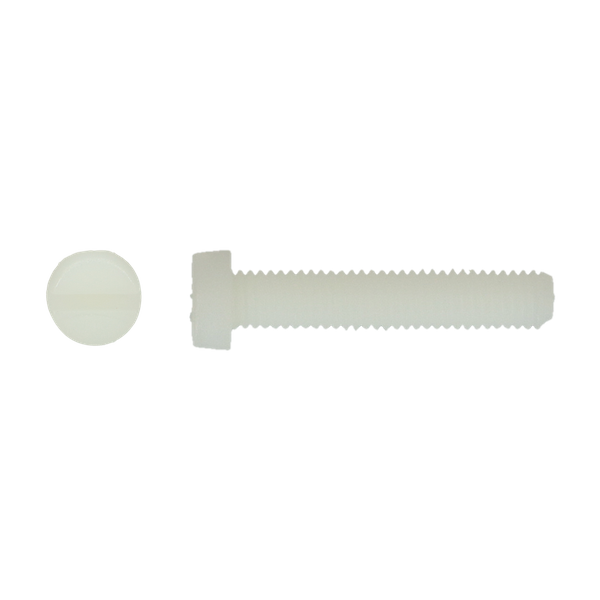 Vis à tête cylindrique DIN84 M6x50 - Nylon PA6 filet total (200pcs)
