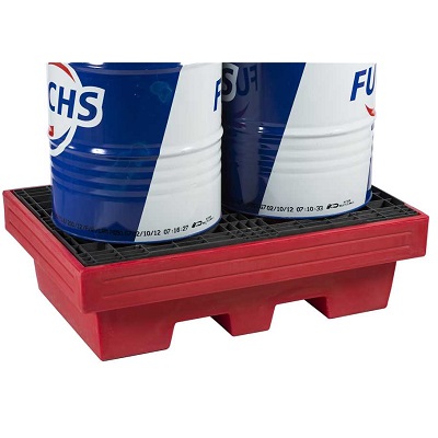 Bac de rétention de 240 litres en polyéthylène pour 2 fûts 126 x 86 x 38cm ALGI 07767800