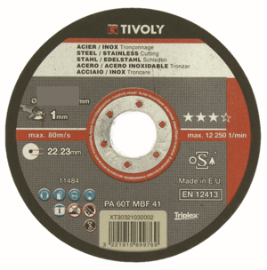 Disque à tronçonner TIVOLY Spécial 115-1,6  Ac/Inox (10pcs)