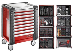 [FAJETCM215BNL] Servante d’atelier 8 tiroirs remplis d'outils, rouge FACOM JETCM215BNL