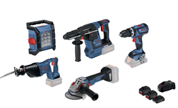 [BO0615990M2X] Kit de 5 outils BOSCH GSB 18V-60 C + GWS 18V-10 C + GBH 18V-26 + GSA 18V-LI + GLI 18V-1200 C