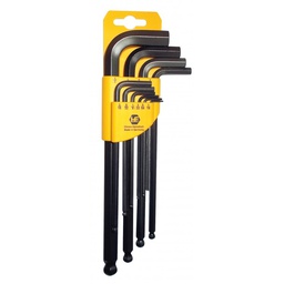 [HF45140258] Jeu de 9 clés mâles 6 pans coudées à tête sphérique INCH HAFU HF 451-402-58