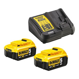 [DEDCB115P2QW] Set de 2 batteries18V XR Li-Ion 5,0Ah DEWALT DCB115P2QW + chargeur XR