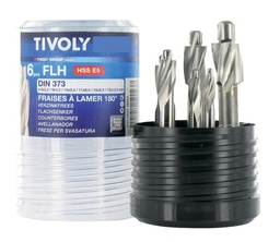 [TI10310370002] 6 fraises à lamer HSSE5% cobalt DIN373 à 180° Ø 6 à 18mm TIVOLY 10310370002