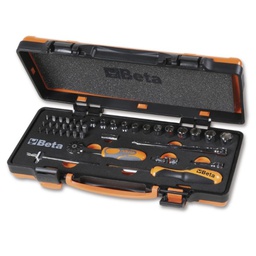 [BE900C12MZ] Coffret métallique avec cliquet 1/4&quot; + douilles de 4 à 14mm et accessoires BETA 900/C12MZ