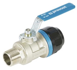 [PRPPS1RSIM2012] Vanne à billes dia 20mmx1/2&quot; mâle pour tube alu bleu PREVOST PPS1RSIM2012