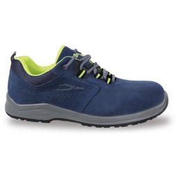 [BE7225PEK44] Chaussure basse en daim perforée bleue , avec empiècements en mesh hautement respirant -S1P SRC BETA 7225PEK/44
