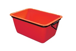 [WA816004] Auge à mortier rectangulaire de 200L renforcé avec bande en acier WEMAS 816004 Rouge