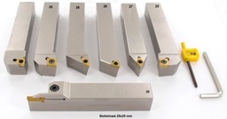 [MWDBS0725] Jeu d'outils de tour de 25 x 25 mm avec plaquettes en carbure MW-TECH DBS0725 - 790013300