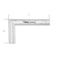[BE016740130] Equerre de menuisier lame en acier talon en alu BETA 1674A/300