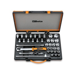 [BE920AC33] Coffret cliquet 1/2&quot; avec 20 douilles de 10 à 32mm, 13 douilles tournevis et 5 accessoires BETA 920A/C33