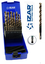 [IZA34199] Coffret de fôrets HSS-E 5%Co DIN338 Multi INOX de 1 à 13mm/0,5mm IZAR 34199