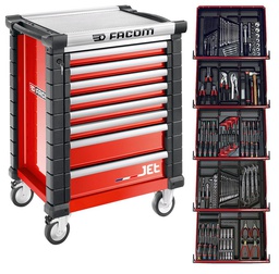 [FAJETCM175BNL] Servante d’atelier 8 tiroirs avec 5 remplis d'outils, rouge FACOM JETCM175BNL