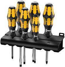 [WER9326R] Jeu de 6 tournevis burin sur un Rack WERA 932/6