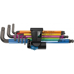 [WER05022210001] Jeu de 9 clés mâles 6 pans coudées à tête sphérique Multicolour HF1  WERA 950/9