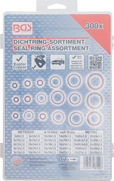[BGS8142] Assortiment de 300 joints d’étanchéité en cuivre BGS 8142 - dia 5-&gt;28mm