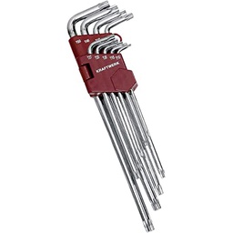 [KR3607] Jeu de 9 clés longues mâles Torx coudées KRAFTWERK 3607