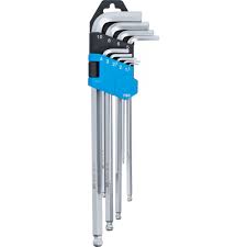 [BGS790] Jeu de 9 clés mâles 6 pans coudées à tête sphérique BGS 790