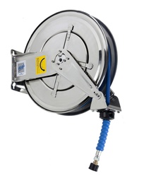 [AL07778620] Enrouleur de 20M en INOX équipé d’un flexible caoutchouc de 20 mètres, Ø intérieur 12.7mm pour eau chaude H.P. Ø 1/2″ ALGI 07778620