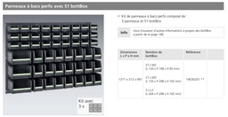 [BO14030201] Panneau mural à bacs avec 51 BottBox BOTT 14030201 - 1371x991mm