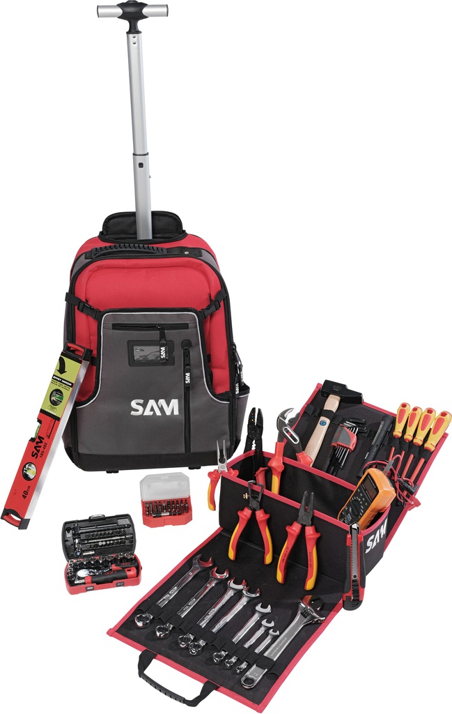 Composition de 111 outils d'électricien en valise textile SAM CP-ELEC2