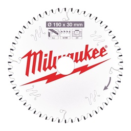 [MI4932471303] Lame de scie circulaire Plastique/Alu 190x30x2,4mm 54TF MILWAUKEE 4932471303