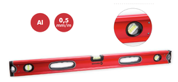 [DO783011000] Niveau alu tubulaire 3 fioles 0,5mm/M Lg:1000mm DOGHER 783-01-1000