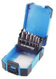 [BLPAV7CM2] Coffret de 6 fraises à chanfreiner 3 dents HSS-Co INOX BLUE-MASTER PAV7CM2