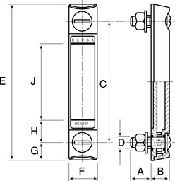 [EL11341] Indicateurs de niveaux Technopolymère transparent ELESA HCX.76-M10 - 11341