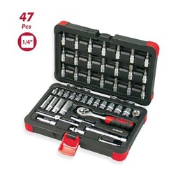 [DO500003] Coffret douilles avec cliquet 1/4&quot; + 47 accessoires DOGHER 500-003