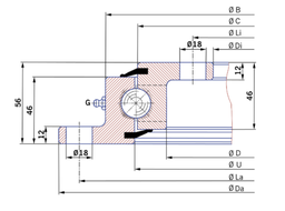 [TOSD12002000C] Couronne d'orientation sans denture dia. 984x1198mm épaisseur: 56mm TORRIANI SD.1200.20.00.C