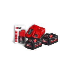 [MI4933464713] Set de 2 batteries18V HB5,5Ah HIGH OUTPUT NRG + 1 accu 12V 3,0Ah + chargeur MILWAUKEE M18 M18 HNRG-552 - 4933464713