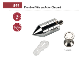 [DO891500] Fil à plomb et Tête en Acier Chromé 500gr DOGHER 891-500