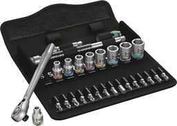 [WER05004018001] Jeu cliquet Zyklop Metal avec levier d'inversion, à carré 1/4&quot;, métrique, 28 pièces WERA 8100 SA 8 - WER05004018001