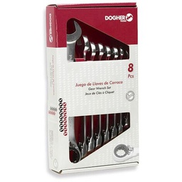 [DO457038] Jeu de 8 clés mixte à cliquet réversible 8-19mm DOGHER 457-038