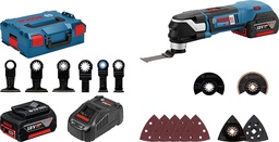 [BO06018B6003] Découpeur-ponceur sans-fil BOSCH GOP 18V-28 PRO + 2 accus 18V 5,0Ah dans L-Boxx avec kit de lames - 06018B6003