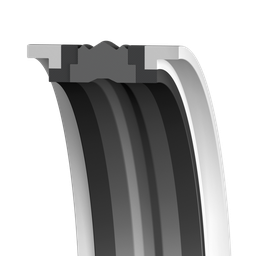 [10DBS 150X125X25,40 (9,52)] JOINT PISTON 150X125X25,40 (9,52) 5 Pièces NBR80+TPE+POM