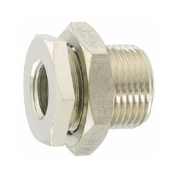 [MWE230L002] Raccords pour tubes - Traversée de cloison - Laiton nickelé - 1/4&quot; - 60 bar