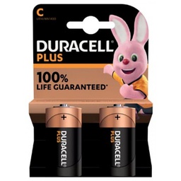 [DUR141827] Pile ronde Alkaline Plus 100 DURACELL type C - 2pcs - 141827