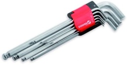[DO605002] Jeu de 9 clés mâles longues 6 pans coudées à tête sphérique SAE DOGHER 605-002