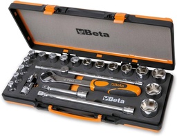 [BE920AC17M] Coffret cliquet 1/2&quot; avec 17 douilles de 10 à 32mm et 4 accessoires BETA 920 A/C17M
