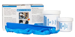 [WE10700010] Système à base de résine époxy chargé de minéraux pour le revêtement anti-usure, durcissement rapide WEICON GL 1,0Kg